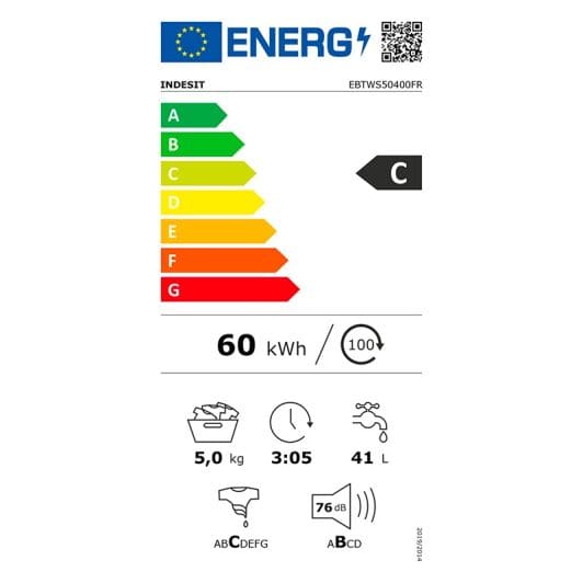 INDESIT Wasmachine Toplader EBTWS50400FR