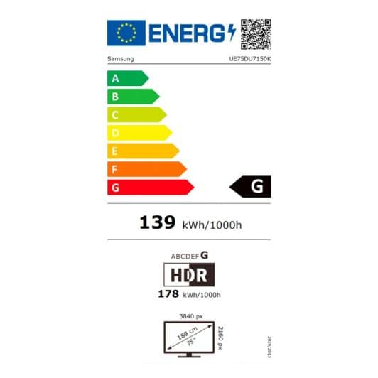 SAMSUNG 75DU7150 - TV 4K 75