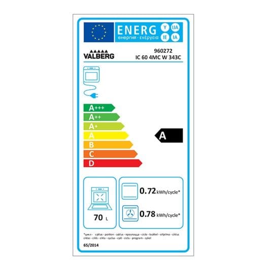 Inductie Fornuis VALBERG IC 60 4MC W343C