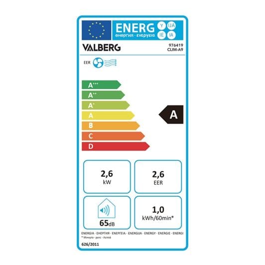 Climatiseur mobile VALBERG 9000 BTU pour pièce de 20m2