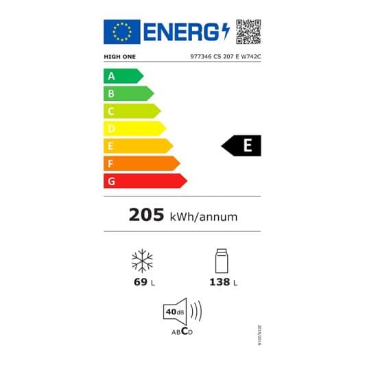 Koel-vriescombinatie HIGH ONE CS 207 E W742C