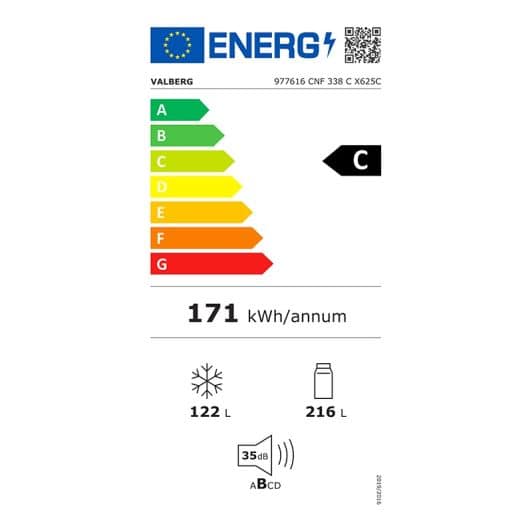 Koel-vriescombinatie VALBERG CNF 338 C X625C