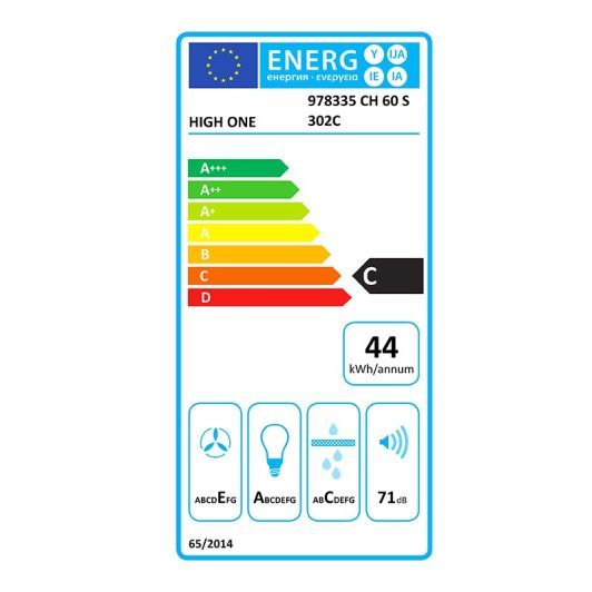 Hotte classique HIGH ONE CH 60 S 302C