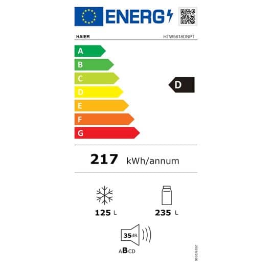 Koel- Vriescombinatie HAIER HTW5618DNPT