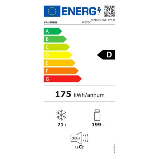 Koel-vriescombinatie VALBERG CNF 270 D W625C