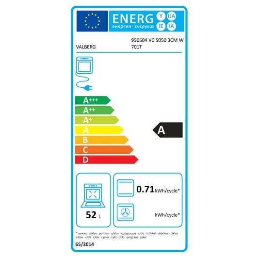 Fornuis vitrokeramisch VALBERG VC 5050 3CM W 701T