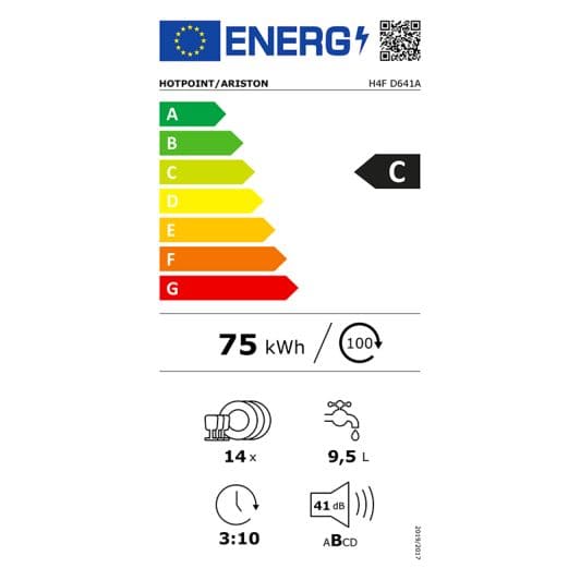 Lave-Vaiselle HOTPOINT H4FD641A 14S41DB blanc