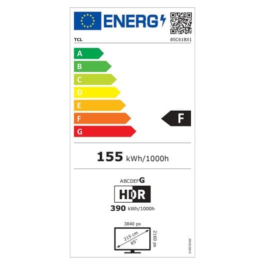 TCL 85C61B - TV QLED 85'' Smart