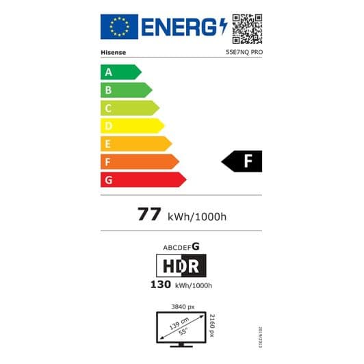 HISENSE 55E7NQ PRO 144Hz  - TV QLED 55