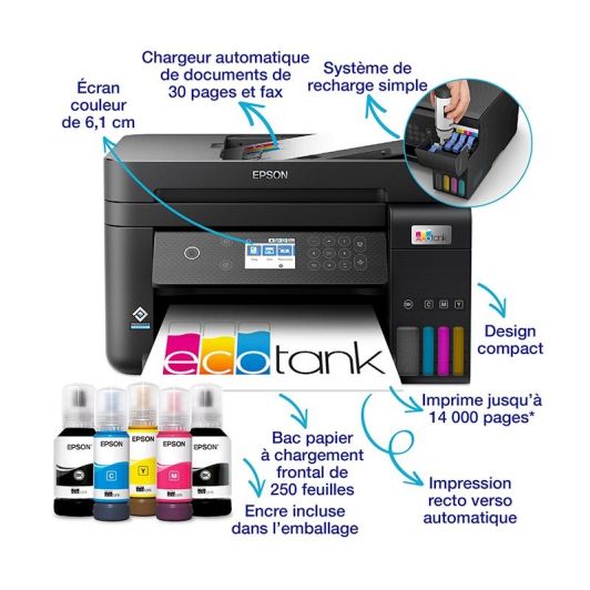 Imprimante multifonction EPSON ET-3850 à réservoir