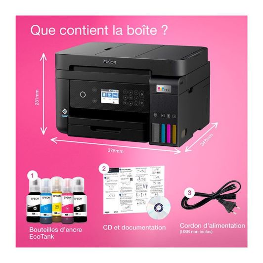 Imprimante multifonction EPSON ET-3850 à réservoir