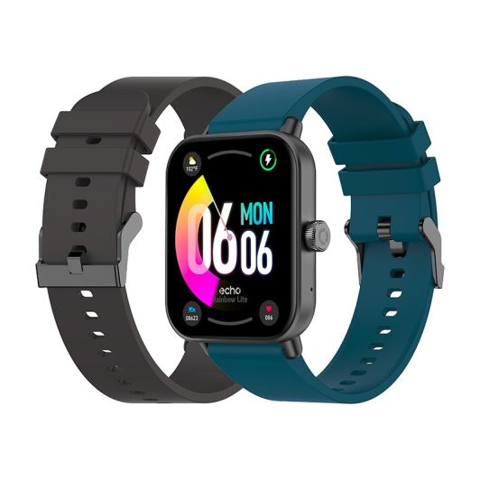 Smartwatch ECHO Rainbow Lite Zwart + armband blauw