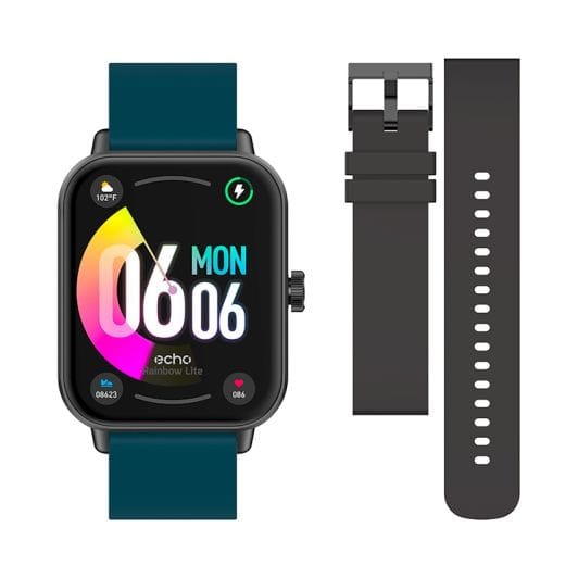 Smartwatch ECHO Rainbow Lite Zwart + armband blauw