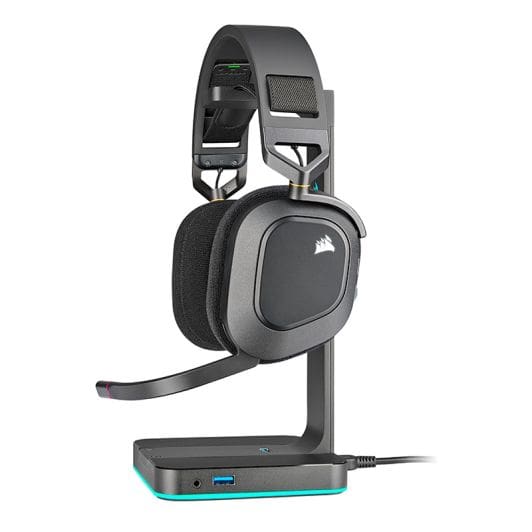 Casque gaming CORSAIR HS80 CARBON RGB WL