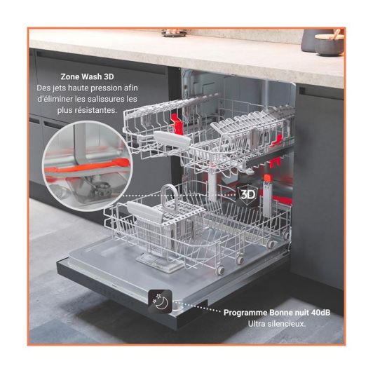 HOTPOINT Lave-vaisselle semi-intégrable HA3PB14BN7A0X