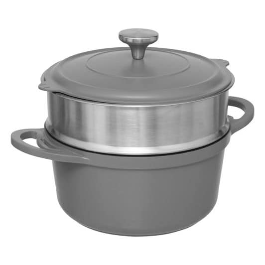 Kookpot 24cm met grijs stoommandje