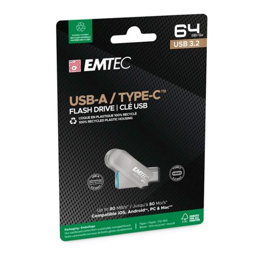 Clé USB EMTEC OTG 64Go D280