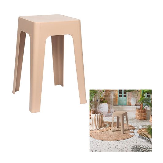 Stapelbare monobloc kruk in beige