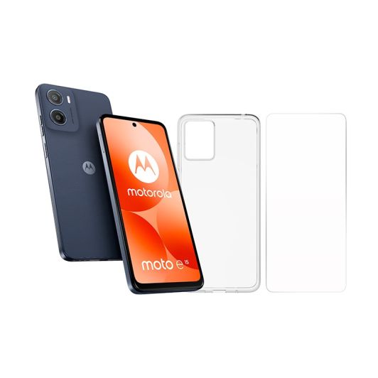 Smartphone MOTOROLA Pack E15 64Go Noir + Coque