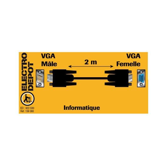 Verlengdraad Electro Depot VGA M/F 2 meter geblindeerd