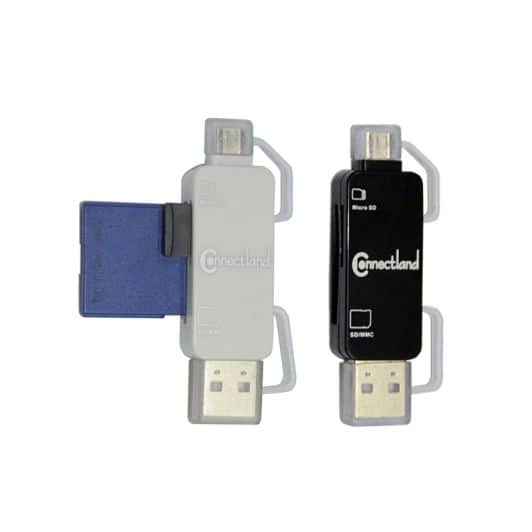 Lecteur CONNECTLAND GC-809 USB/micro USB pour carte micro-SD (coloris aléatoire)