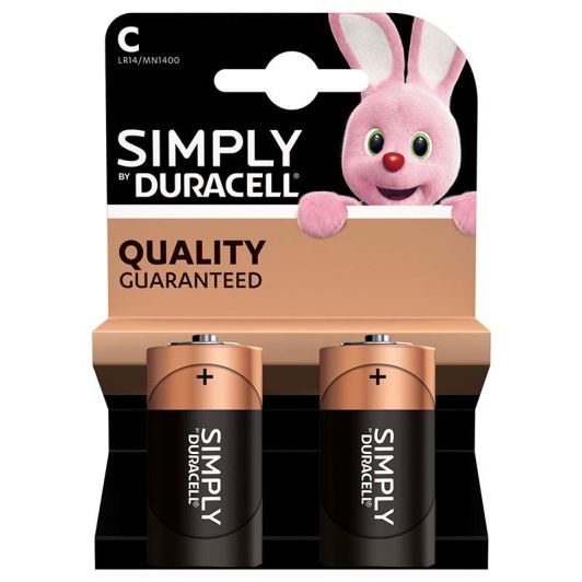 Batterij  DURACELL Simply C X2