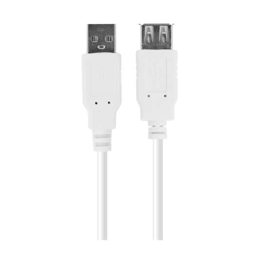 Rallonge câble USB femelle EDENWOOD vers USB mâle blanc 5m