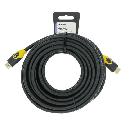 Câble EDENWOOD HDMI 7,5M 4K JAUNE