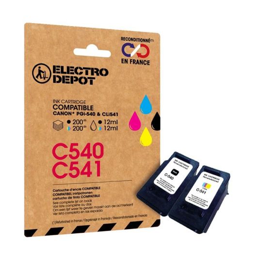 Cartouche d'encre ELECTRO DEPOT compatible Canon C540/541 pack couleurs