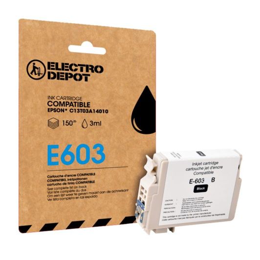 Compatibel  inktpatroon ELECTRO DEPOT Epson E603 zwart (Zeesterren)