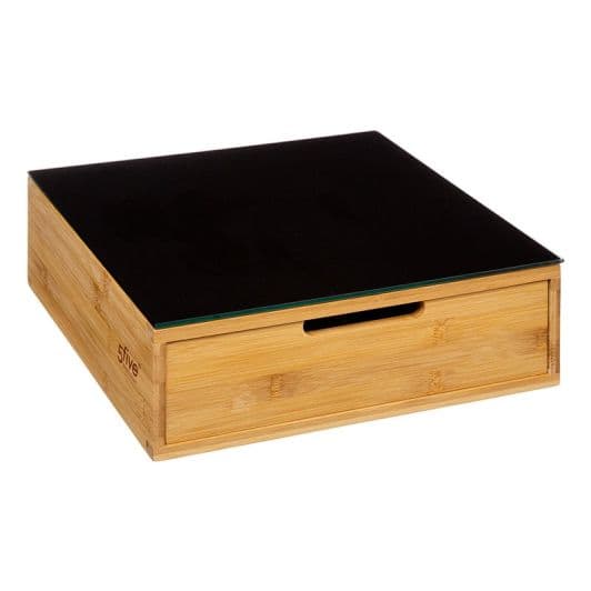 Rangement dosettes tiroir bambou/noir