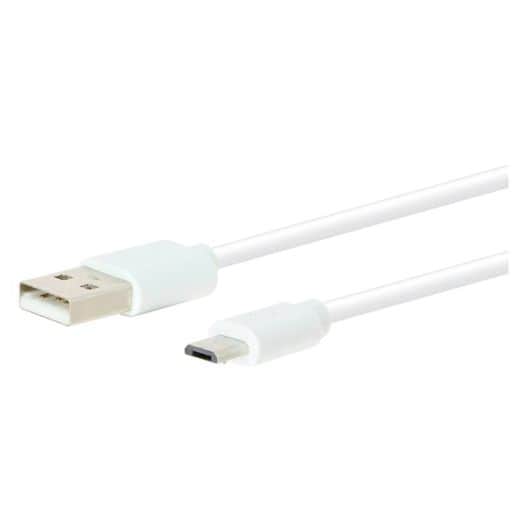 CABLE MICRO USB 2,5M EDENWOOD BLANC 