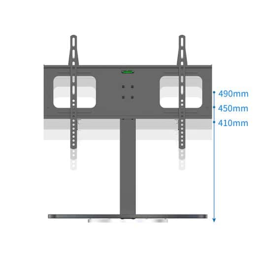 Support pied EDENWOOD TV de 81 à 165 cm MDF noir 