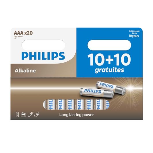 Batterij PHILIPS 20 batterijen AAA