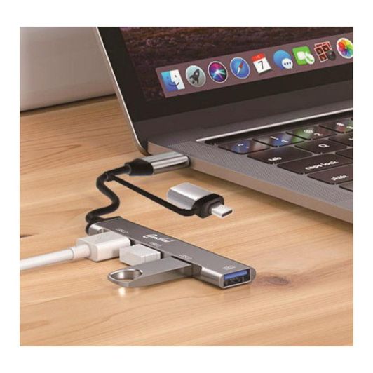 Hub USB-C CONNECTLAND vers 4 ports  Noir