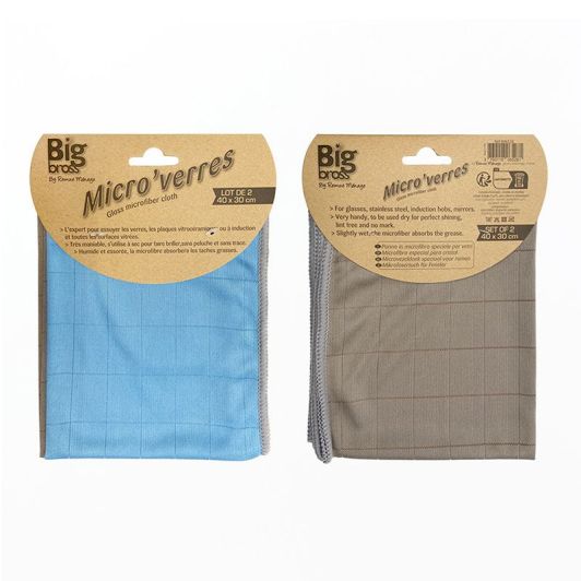 Chiffons x2 microfibre spécial verre