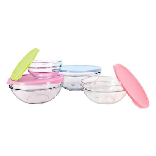 Set van 4 Saladekommen glas