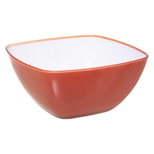 Saladier carré 25 cm rouge