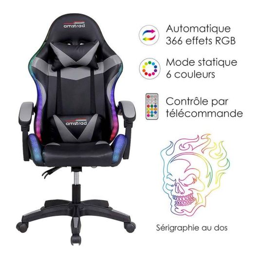 Chaise Gaming AMSTRAD 900 LED Skull