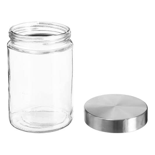 Bokaal glas en inox 1,2L