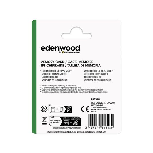 Micro SD-kaart EDENWOOD 16Gb + adapter