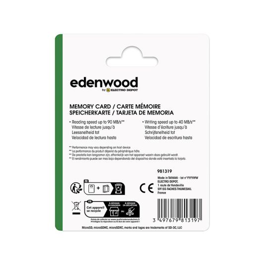 Carte Micro SD EDENWOOD 32Go + adapteur