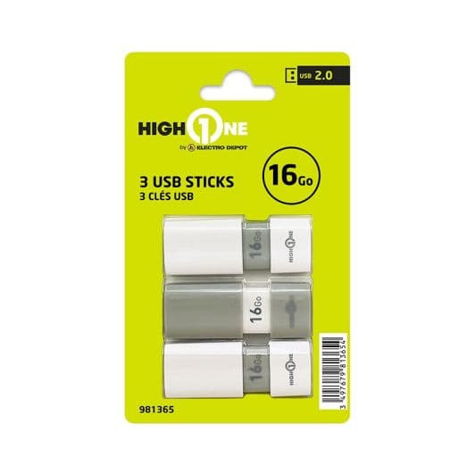 PACK HIGH ONE x3 USB sleutel 16Gb