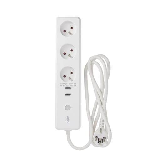 Multiprise connectée 3 prises + 2 ports USB KOZII