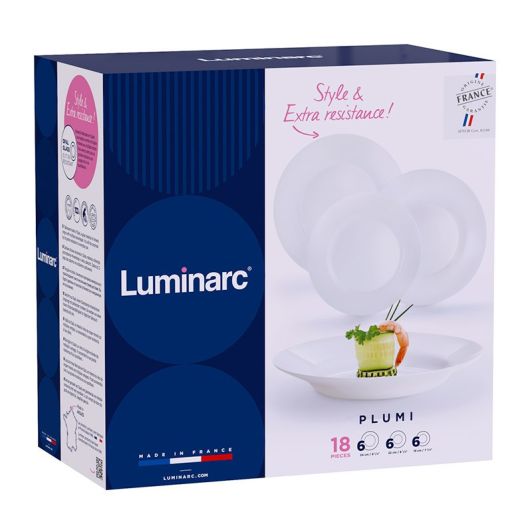 Set LUMINARC 18 pièces PLUMI 