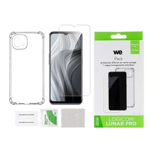 PACK WE COQUE ET VERRE TREMPE LOGICOM LUNAR PRO 