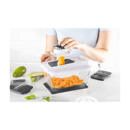 Mandoline groentesnijder glazen kom 2.65L