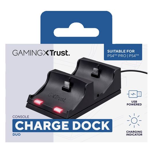 Chargeur TRUST GAMING duo manette PS4 GX