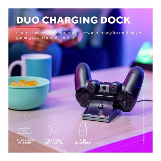 Chargeur TRUST GAMING duo manette PS4 GX