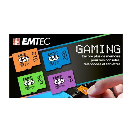 Carte Micro SD EMTEC 256Go GAMING